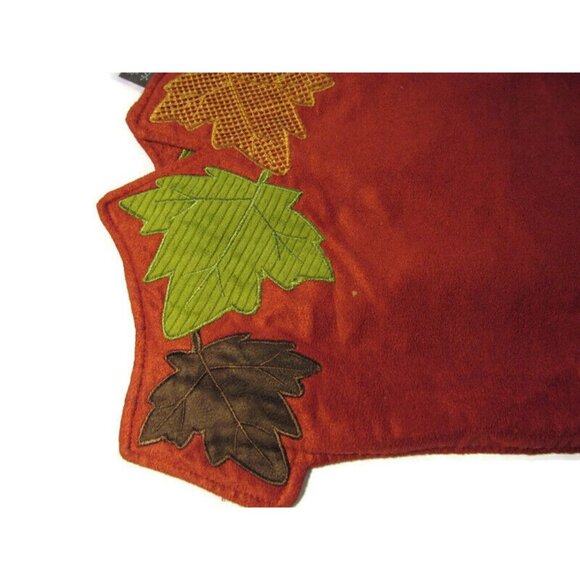 Placemats Autumn Fall Leaves Colorful Patched Embroidered 4 piece set Halloween - Picture 7 of 11